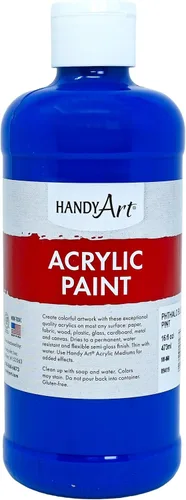 Vista 24 de Handy Art Pintura acrílica, juego de 12 colores, botellas de 16 onzas, acrílico líquido para estudiantes semibrillante, consistencia de flujo