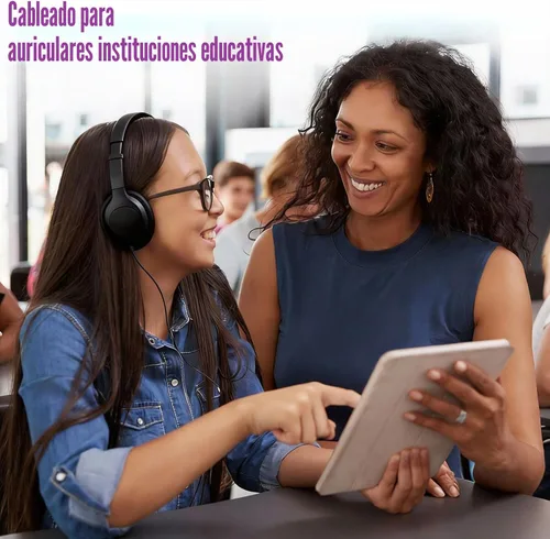 Vista 6 de Yunsailing Paquete de 10 auriculares con cable sobre la oreja a granel para estudiantes de aula escolar, diadema ajustable con conector de 0.138 in