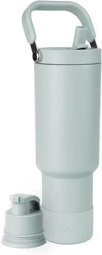 Vista 35 de Simple Modern Trek Pivot Vaso con pajita abatible de 30 oz con asa Botella de agua y protector Tapas intercambiables de pajita y para beber