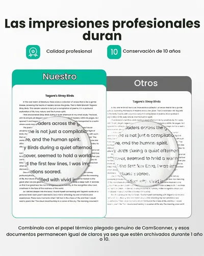Vista 7 de P1 Pro Impresora Térmica Sin Tinta, Impresora Bluetooth Portátil Tamaño Carta EE. UU. con 1 Rollo de Papel, para iPhone, Android, Computadora, Uso