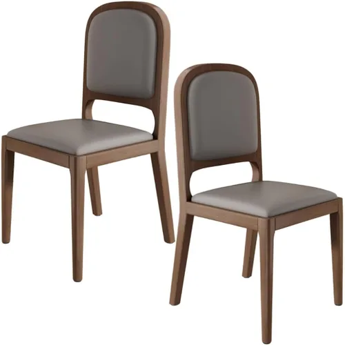 Vista 34 de YVYKFZD Sillas de comedor de madera maciza, juego de sillas de cocina sin brazos, silla de comedor tapizada de cuero, silla de sala de estar