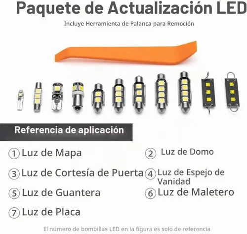 Vista 8 de 19 piezas Kit de luces LED interiores blancas para Dodge Charger 2011 2012 2013 2014 2015 2016 2017 2018 2019 2020 2021 2022 Luces de mapa, cúpula