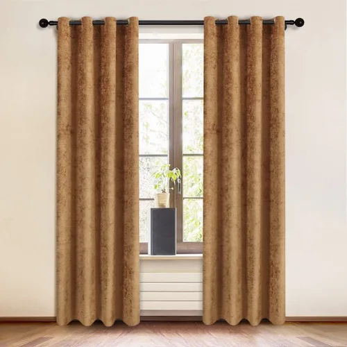 Vista 24 de ELKCA Cortinas de doble cara de felpilla para ventana de cocina, 52x18, bolsillo para barra, cenefa color beige para sala de estar, paquete de 1