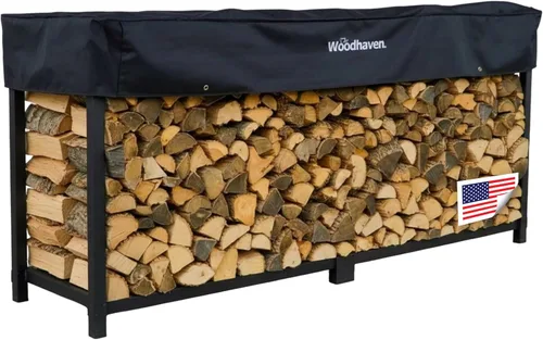 Vista 7 de Woodhaven Estante para leña de 8 pies – Fabricado en EE.UU. – Estante de almacenamiento de madera elevado de 1/2 cuerda – Mantiene la madera seca