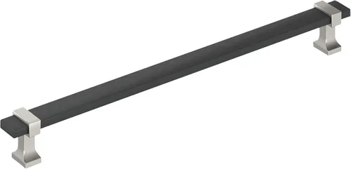 Vista 39 de Amerock Overton - Tirador para gabinete de 96 mm de centro a centro en acabado negro mate cepillado/bronce champán, BP36681BMBCZ