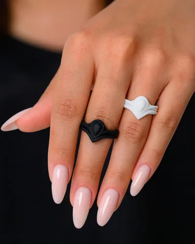 Vista 7 de Rinfit - Anillos de silicona para mujer - Anillo de compromiso en forma de pera de silicona - Alianzas de boda de goma para mujer - Diseño patentado