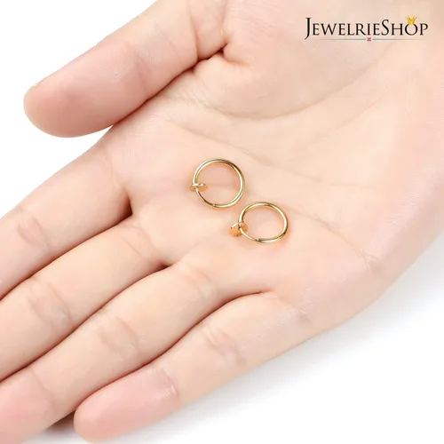 Vista 5 de JewelrieShop Retractable Earrings Fake Hoop Fake Nose Ring Non Pierced Earrings Fake Cartilage Piercing Clip On Nose Ring Septum Ring for Women