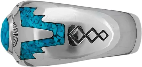 Vista 4 de 925 Sterling Silver Turquoise Sleeping Beauty Ring, Southwestern Design, Handmade Silver Band, Handcrafted Native Jewelry
