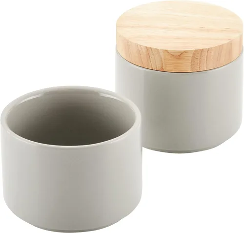 Vista 16 de Rachael Ray Ceramics - Juego de cajas apilables para especias y condimentos con tapa, 2 piezas, azul agave