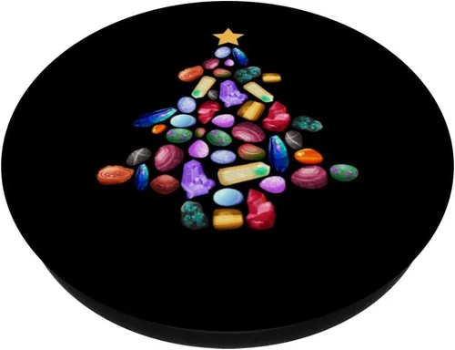 Vista 2 de Variedad de geoda de roca mineral de cuarzo geología para árbol de Navidad, PopSockets intercambiables PopGrip