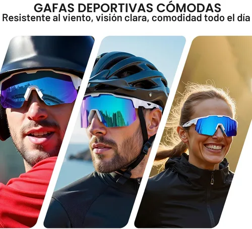 Vista 4 de HAAYOT Gafas de sol deportivas polarizadas para hombres y mujeres, jóvenes, béisbol, ciclismo, correr, softbol, ciclismo, 5 lentes
