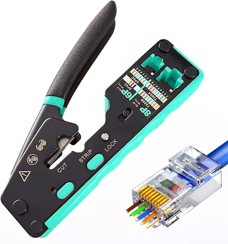 Vista 3 de Gaobige Kit de herramientas de red, Kit de herramientas de crimpado RJ45, Herramienta de crimpado Ethernet Cat6 Cat5 Cat5e, Herramienta de prensado