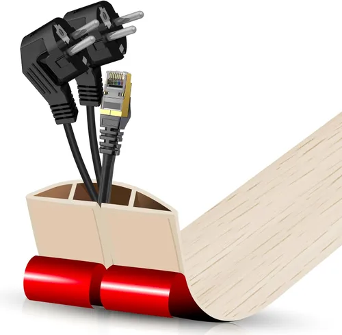 Vista 72 de Cubierta autoadhesiva para cables de suelo, gestión de cables de 3.3 pies, protector de tira de extensión para cables, evita tropiezos de cables