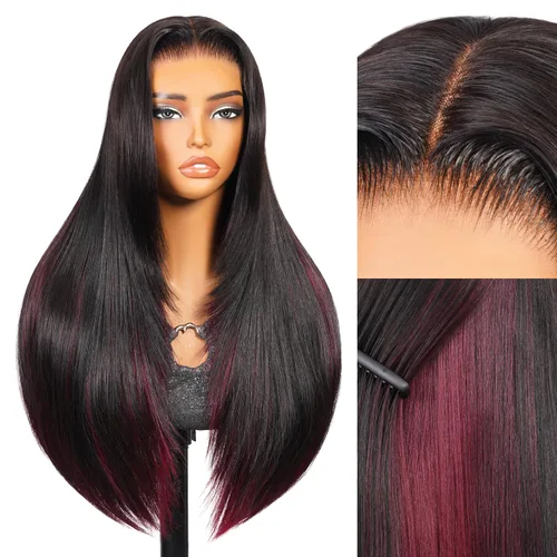 Vista 14 de TESLAL - Peluca de mezcla de cabello humano lacio rubio ceniza de encaje de 6 x 6 pulgadas, sin pegamento, 20 pulgadas Premium Fiber Blend Human