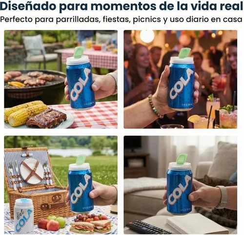 Vista 7 de Jokari tapas de protección para lata de gaseosa, juego de 4, Paquete de 10, Transparente