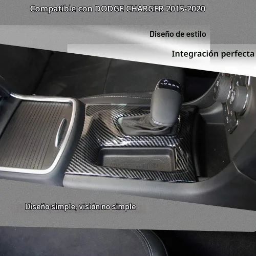 Vista 2 de Crosselec - Ajuste de cambio de engranajes de control central de fibra de carbono para Dodge Charger 2015+ (Negro)
