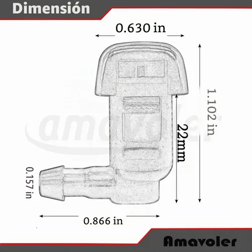 Vista 2 de Boquilla para limpiaparabrisas Accesorio de posventa para Chevrolet Cruze 2011-2016. OEM #: 95226510. (2 piezas)
