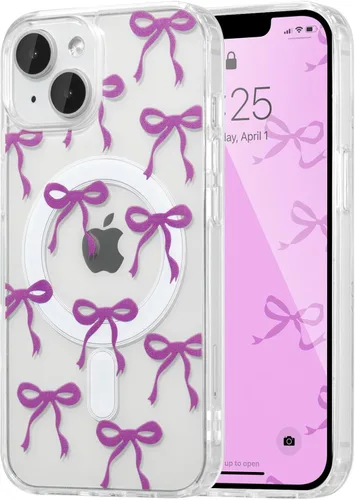 Vista 29 de UEEBAI - Funda magnética para iPhone 11, diseño de lazo, compatible con MagSafe, funda transparente delgada inalámbrica, antiamarilleo, a prueba