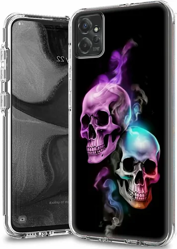Vista 28 de Funda transparente para Motorola Moto G 5G 2023 con patrón de ciervo de bandera estadounidense para mujeres y hombres, doble capa híbrida de TPU