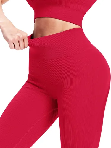Vista 3 de A AGROSTE - Leggings, como los vistos en TikTok, para mujer, pantalones de yoga de cintura alta para levantar los glúteos, mallas con textura