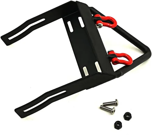 Vista 2 de Parachoques delantero de acero con 2 grilletes de montaje de cabrestante para 1/10 Axial SCX10 RC Modelo Crawler Car #A