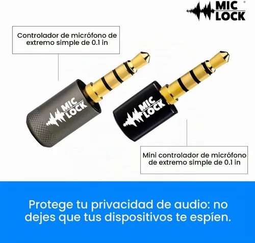 Vista 2 de Mic-Lock 0.138 in para puerto de auriculares, micrófono de audio y seguridad de datos, protector de privacidad para laptops, smartphones, tablets