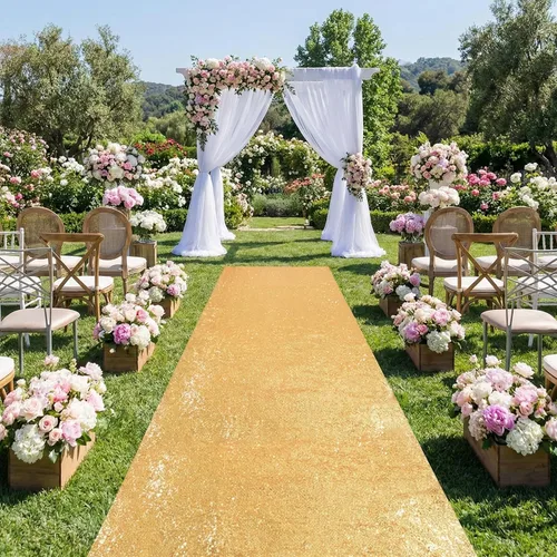 Vista 19 de Alfombra de pasillo de 2 x 15 pies para fiesta, alfombra de lentejuelas negras para decoración de baile de graduación, banquete brillante