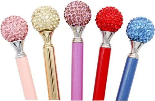 Vista 5 de Gullor 5 bolígrafos retráctiles de bola de diamante, bolígrafos de metal brillante, multicolor A