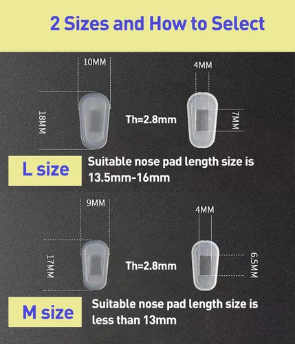 Vista 3 de Fundas de almohadilla de nariz para lentes, almohadilla de silicona antideslizante para lentes, fundas protectoras para gafas almohadillas para Negro