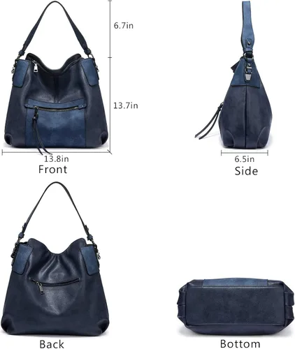Vista 5 de Realer - Bolsa hobo para mujer, grande, cruzada, al hombro