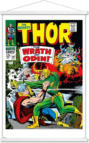 Vista 18 de Trends International Marvel Comics Loki - Póster de pared Thor #147, 22.4 pulgadas de largo x 14.7 pulgadas, versión enmarcada en madera de granero