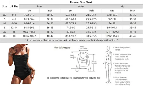 Vista 6 de Ekouaer - Traje de baño elegante de una pieza para mujer, monokini de estilo pin up vintage con control de abdomen, estilo drapeado