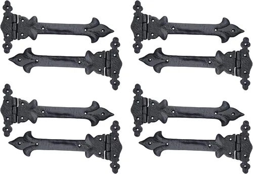 Vista 8 de Adonai Hardware Adonijah Bisagra falsa de aluminio para montaje frontal (6.5" x 12 Pack, Negro mate) para puertas de granero, puertas, armarios