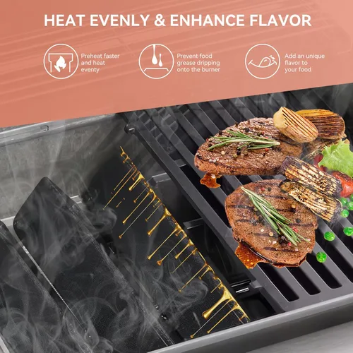 Vista 7 de Piezas para Weber Spirit E210 7635 Barras aromatizantes de 38.9 cm 69785 45.7 cm Quemadores de repuesto para Weber Spirit I y Spirit II 200 Series