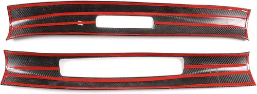 Vista 7 de YIWANG 100% de fibra de carbono real borde de la puerta Scuff Plate Insert Trim para Porsche 911 2019 2020 (interior)