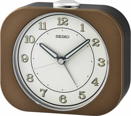 Vista 5 de SEIKO Kyoda - Reloj despertador para dormitorio, color negro metálico