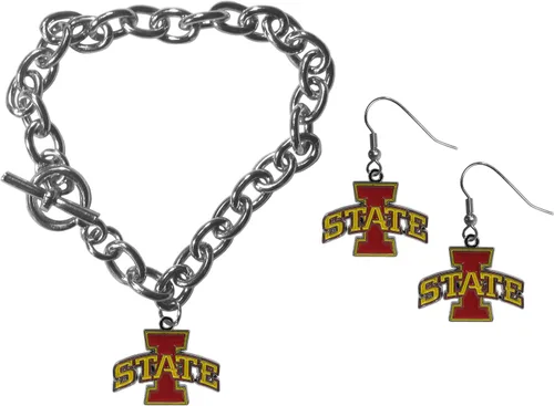 Vista 23 de Siskiyou Sports NCAA unisex-adult Chain Bracelet and Dangle Earring Set