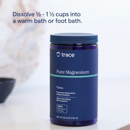 Vista 4 de Trace Minerals Copos de magnesio – Copos de baño de magnesio para un remojo calmante – Piel suave – Apoyo para dormir – Calma los músculos cansados