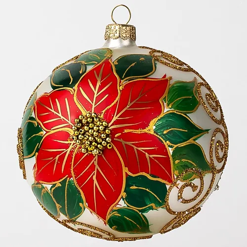 Vista 12 de Adorno de Navidad de Polish Gallery, Explosión Invernal, Bola de Vidrio Soplado (Oro, 6-pulgadas Ø/150mm)