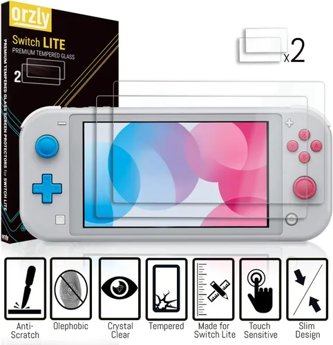 Vista 5 de Orzly Switch Lite Accessories Bundle - Funda y protector de pantalla para consola Nintendo Switch Lite cable USB soporte para juegos funda de agarre