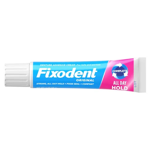 Vista 8 de Fixodent Complete Original - Crema adhesiva para dentaduras, 2.4 onzas, paquete de 3 (el embalaje puede variar)