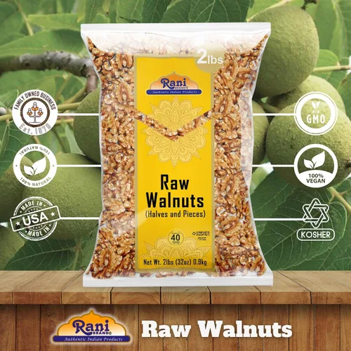 Vista 5 de Rani Nueces crudas, mitades y trozos 32 oz (2 libras) 32.03 oz ~ Todo natural Vegano Apto para gluten Producto fresco de Estados Unidos