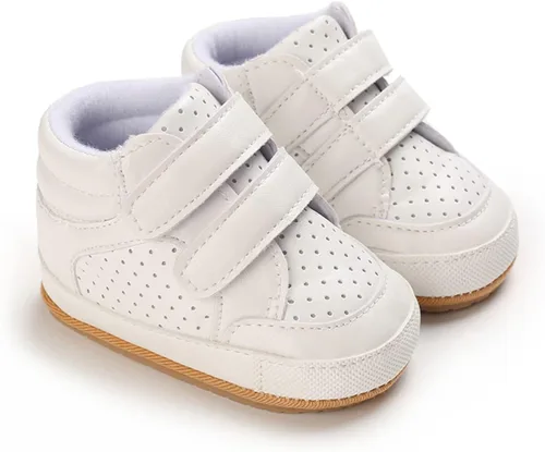 Vista 3 de E-FAK Zapatos de bebé para niños y niñas, zapatillas para bebés, suela de goma antideslizante, zapatos de cuna para primeros pasos de niños pequeños