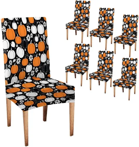 Vista 62 de CAPSCEOLL Christmas Dining Chair Covers,Snowflakes Festive Winter Pattern Stretch Chair Covers for Dining Room Set of 2 Washable Spandex Parson