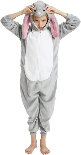 Vista 3 de ABENCA Pijama de conejo de Pascua para niñas, disfraz de animal de una pieza para Halloween, Navidad, cosplay