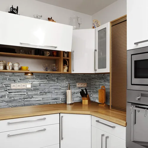 Vista 2 de Dundee Deco PG7012 - Pizarra sintética gris, 3.2 x 1.6 pies, panel de pared 3D de PVC, decoración de paneles de pared de diseño interior, 5.3 pies