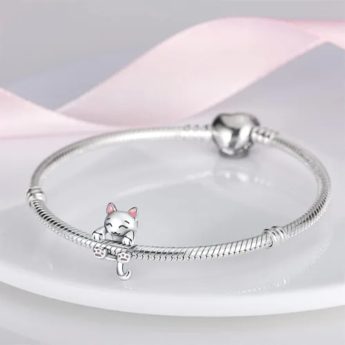 Vista 2 de Pandach Dijes de plata de ley 925 para pulseras y collares, colgantes de mariposa y auriculares, dijes de trébol, joyería de regalo para mujeres