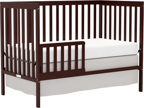 Vista 9 de 5-in-1 Convertible Baby Crib, Toddler, Daybed & Full-Size Bed Espresso