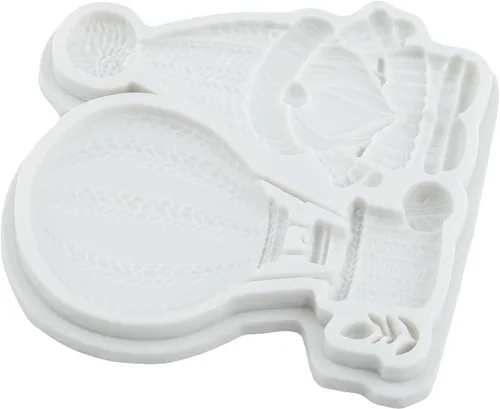 Vista 5 de Baby Shower Silicone Mold Gnome Baby Toy Fondant Mold Set Of 3 Hot Air Balloon Baby Clothes Chocolate Mold Birthday Party Cake Decoration Cupcake