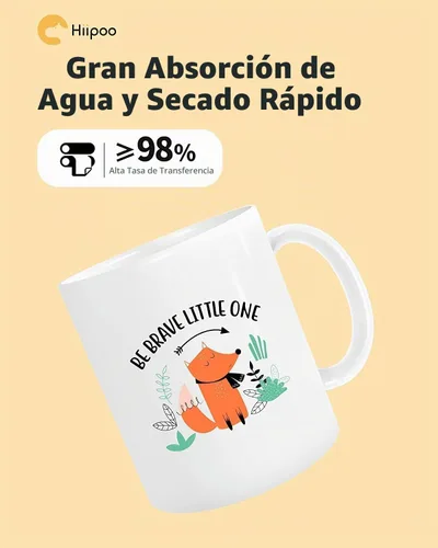 Vista 6 de Hiipoo Papel de sublimación de 8.5 x 11 pulgadas, funciona con tinta de sublimación e impresoras de inyección de tinta E Sawgrass para tazas